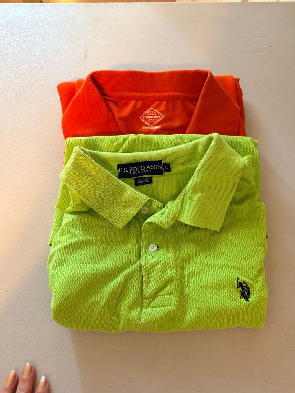 Bundle of 2 Men's Polo Shirts St. John's Bay & US Polo ASSN Large